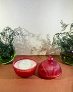 Crimson Frost Candle Jar