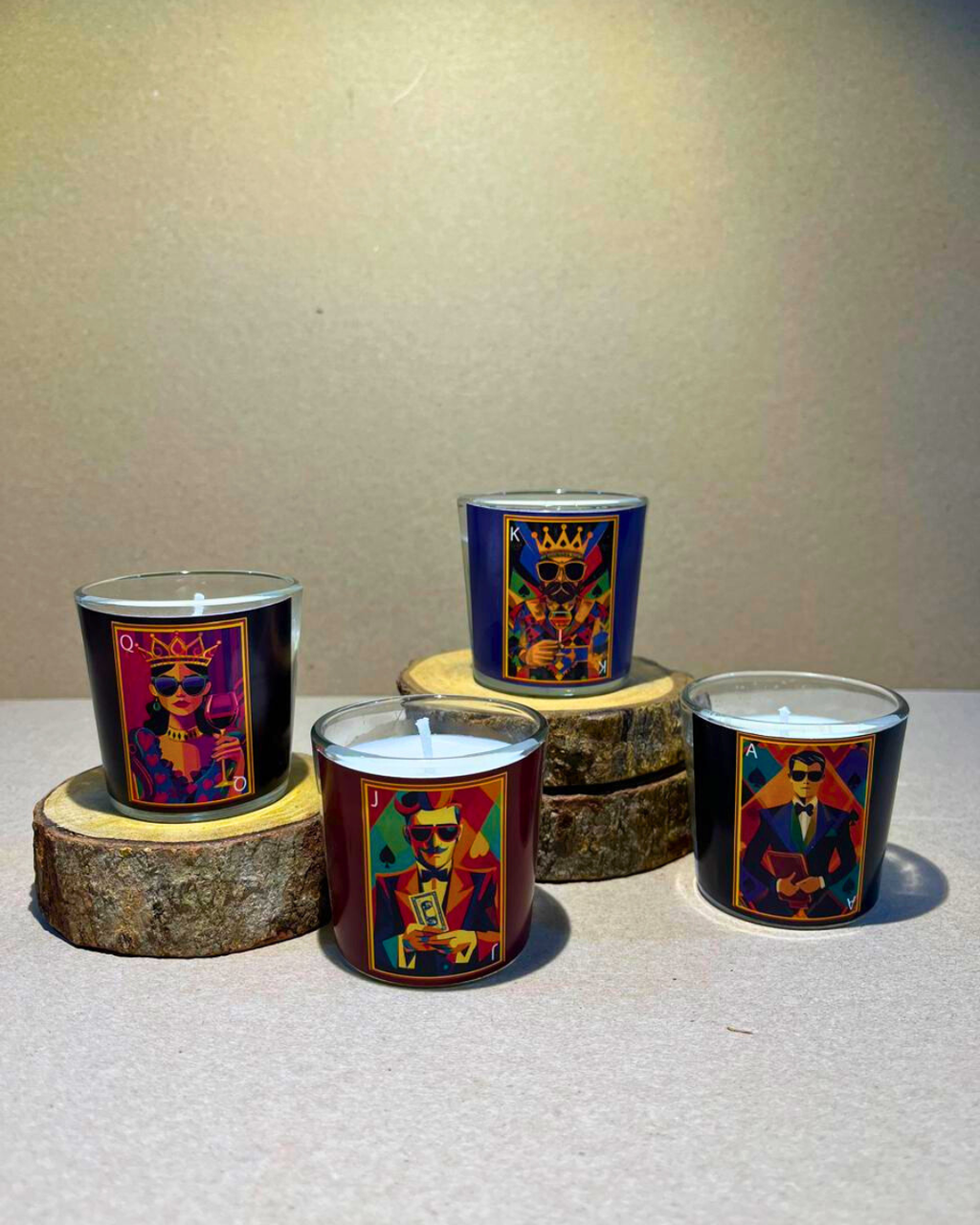 Cards & Flames Candles (Set of 4 Box)