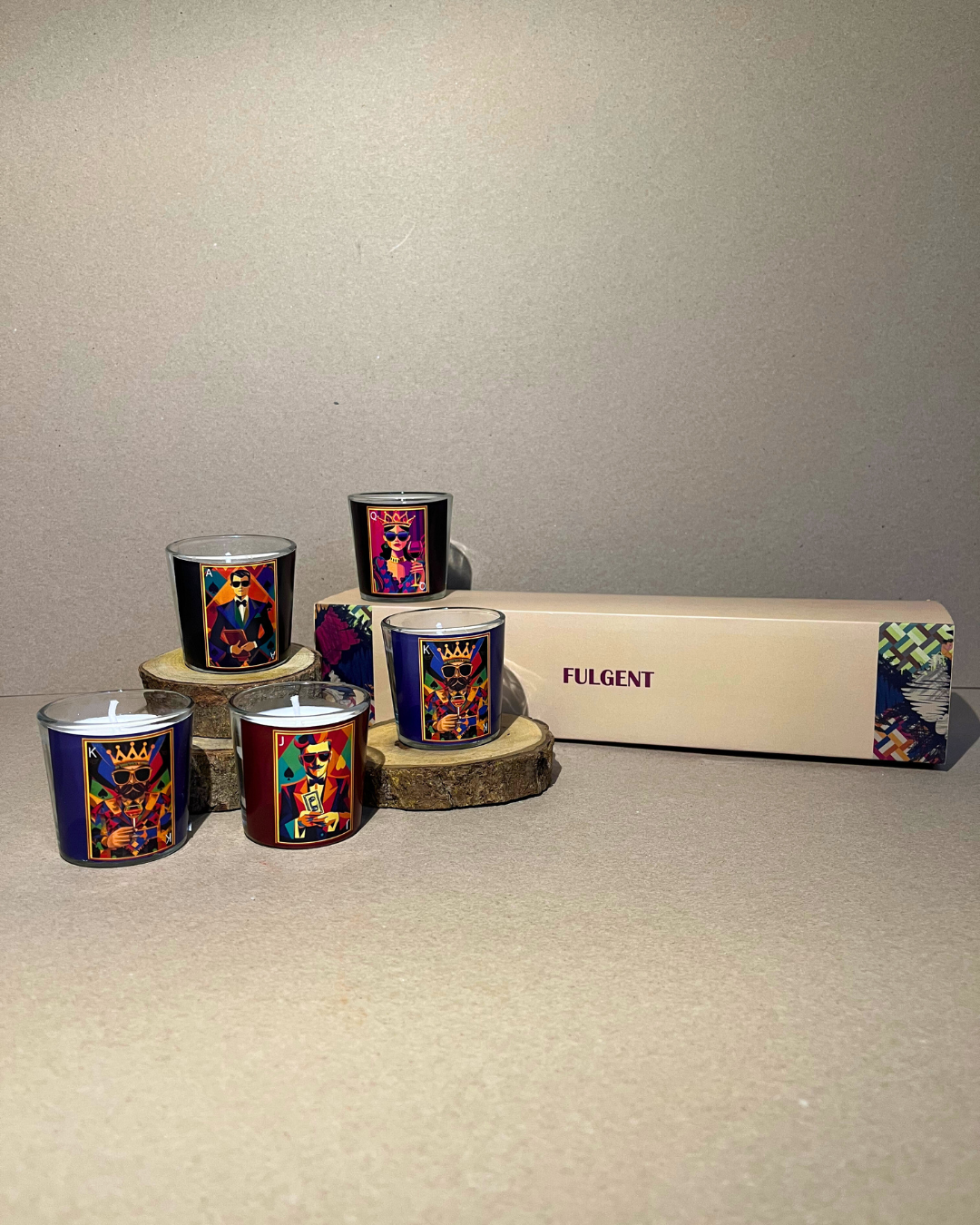 Cards & Flames Candles (Set of 5 Box)